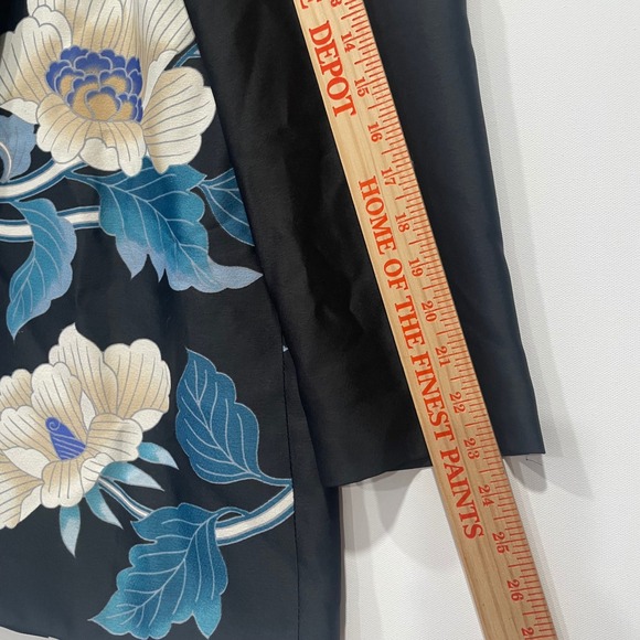 Zara Woman Floral‎ Print Blazer Jacket Size M Medium Black Blue Cream - Picture 3 of 8